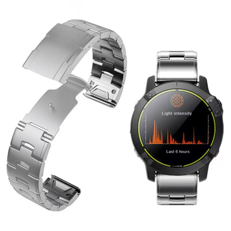 For Garmin Watch 22mm Oracle Titanium Alloy Watch Band(Silver)
