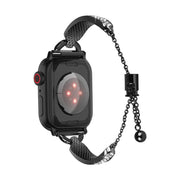 For Apple Watch 46mm / 49mm / 45mm / 44mm Kalebol Stone Curved Zinc Alloy Strap(Black)