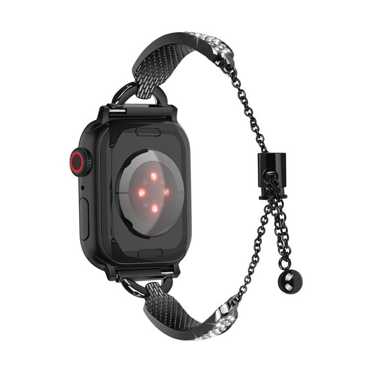 For Apple Watch 46mm / 49mm / 45mm / 44mm Kalebol Stone Curved Zinc Alloy Strap(Black)