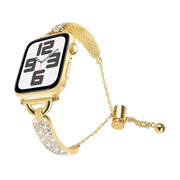 For Apple Watch 46mm / 49mm / 45mm / 44mm Kalebol Stone Curved Zinc Alloy Strap(Gold)