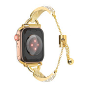 For Apple Watch 46mm / 49mm / 45mm / 44mm Kalebol Stone Curved Zinc Alloy Strap(Gold)