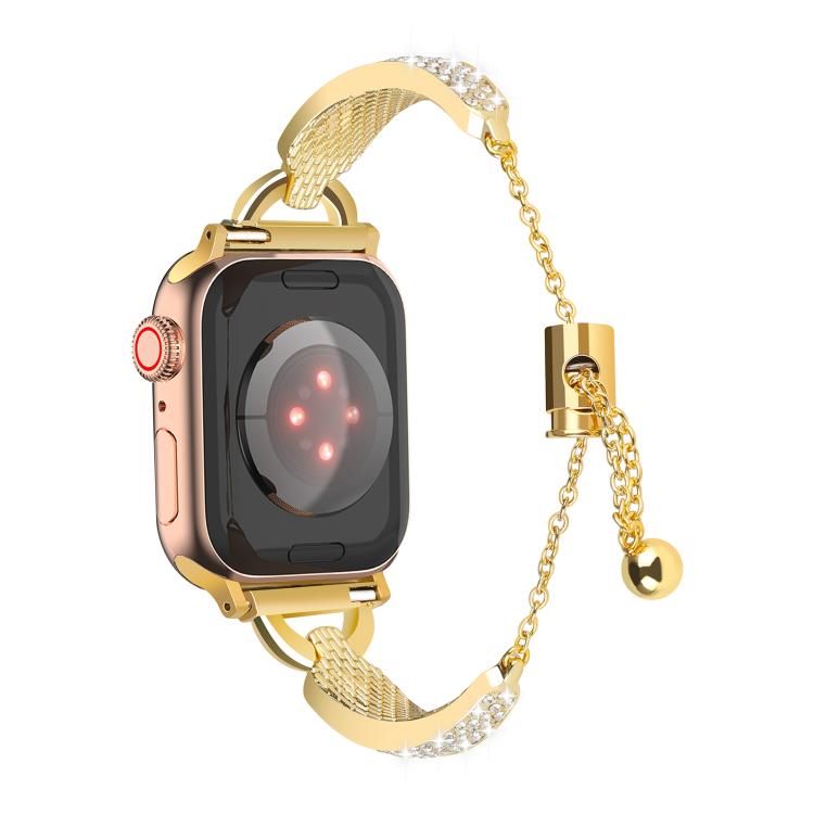 For Apple Watch 46mm / 49mm / 45mm / 44mm Kalebol Stone Curved Zinc Alloy Strap(Gold)