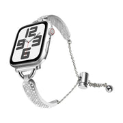For Apple Watch 46mm / 49mm / 45mm / 44mm Kalebol Stone Curved Zinc Alloy Strap(Silver)