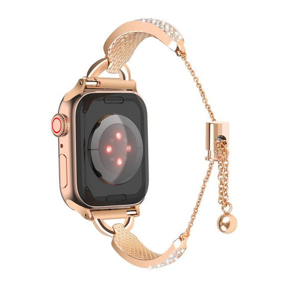 For Apple Watch 42mm / 41mm / 40mm / 38mm Kalebol Stone Curved Zinc Alloy Strap(Rose Pink)