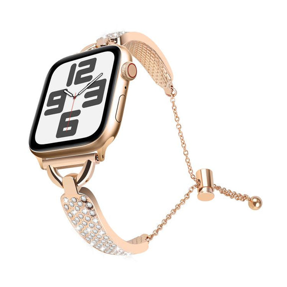 For Apple Watch 42mm / 41mm / 40mm / 38mm Kalebol Stone Curved Zinc Alloy Strap(Rose Pink)