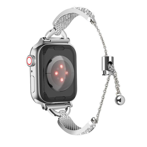 For Apple Watch 42mm / 41mm / 40mm / 38mm Kalebol Stone Curved Zinc Alloy Strap(Silver)