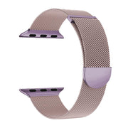 For Apple Watch 46mm / 49mm / 45mm / 44mm Kalebol Semi-round Tail Milan Stainless Steel Strap(Pink Purple)