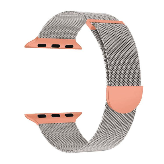 For Apple Watch 42mm / 41mm / 40mm / 38mm Kalebol Semi-round Tail Milan Stainless Steel Strap(Starlight Orange)