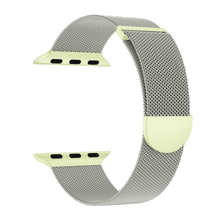 For Apple Watch 42mm / 41mm / 40mm / 38mm Kalebol Semi-round Tail Milan Stainless Steel Strap(Starlight Green)