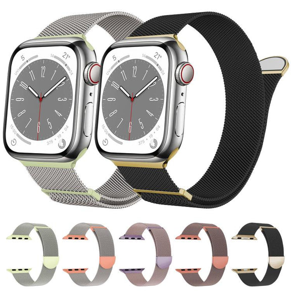 For Apple Watch 42mm / 41mm / 40mm / 38mm Kalebol Semi-round Tail Milan Stainless Steel Strap(Starlight Orange)
