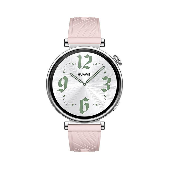 Kalebol 18mm Universal Textured Silicone Silver Buckle Strap(Pink)