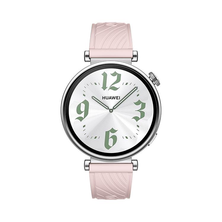 Kalebol 18mm Universal Textured Silicone Silver Buckle Strap(Pink)
