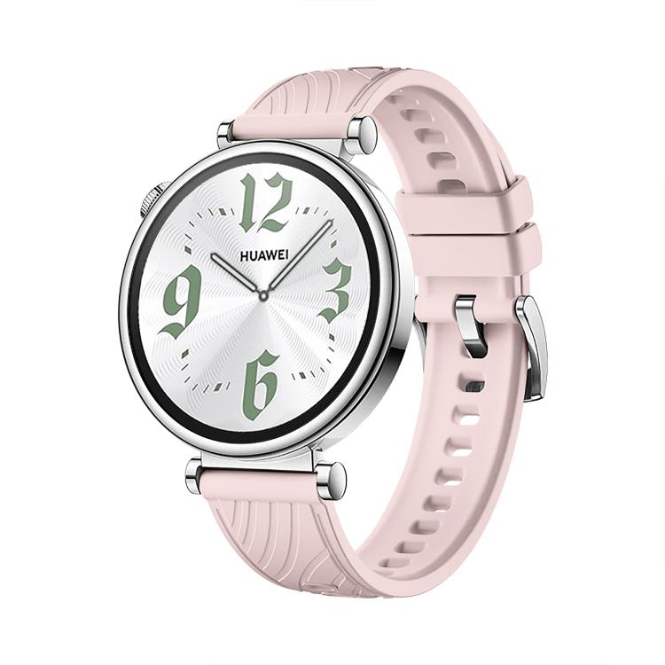 Kalebol 18mm Universal Textured Silicone Silver Buckle Strap(Pink) - free shipping - PMc TechLife - Order now!