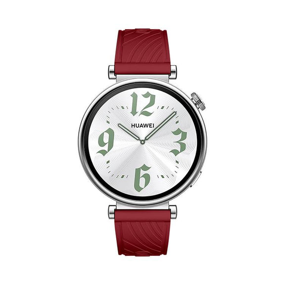 Kalebol 18mm Universal Textured Silicone Silver Buckle Strap(Red)