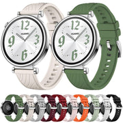 Kalebol 18mm Universal Textured Silicone Silver Buckle Strap(Red)