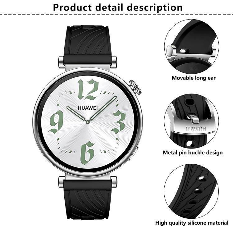 Kalebol 18mm Universal Textured Silicone Silver Buckle Strap(Red)