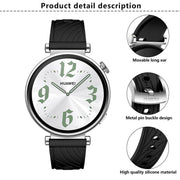 Kalebol 18mm Universal Textured Silicone Silver Buckle Strap(Light Grey)
