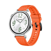 Kalebol 18mm Universal Textured Silicone Black Buckle Strap(Orange)