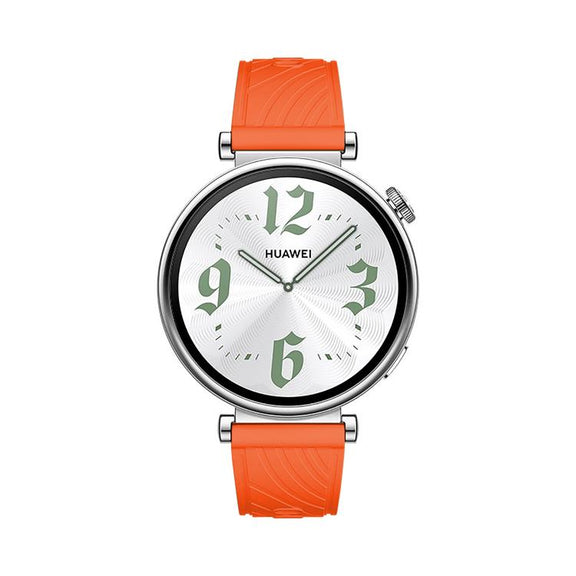 Kalebol 18mm Universal Textured Silicone Black Buckle Strap(Orange)