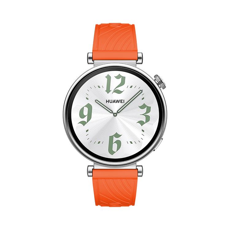 Kalebol 18mm Universal Textured Silicone Black Buckle Strap(Orange)