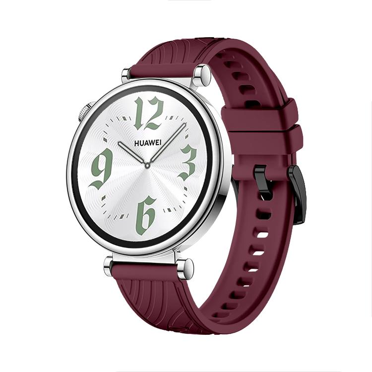Kalebol 18mm Universal Textured Silicone Black Buckle Strap(Wine Red) - free shipping - PMc TechLife - Order now!