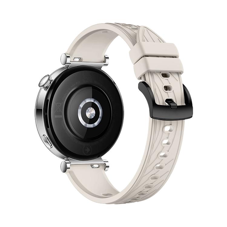 Kalebol 18mm Universal Textured Silicone Black Buckle Strap(Starlight)