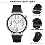Kalebol 18mm Universal Textured Silicone Black Buckle Strap(Pink)