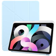 For iPad Air 2022 / 2020 10.9 ZGA Genre Series Y-Fold Leather Tablet Case with Pen Slot(Blue)