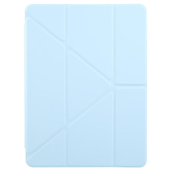 For iPad Air 2022 / 2020 10.9 ZGA Genre Series Y-Fold Leather Tablet Case with Pen Slot(Blue)