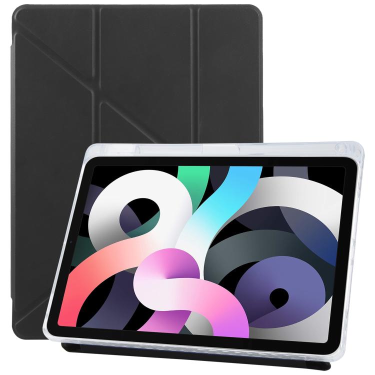 For iPad Air 2022 / 2020 10.9 ZGA Genre Series Y-Fold Leather Tablet Case with Pen Slot(Black) - free shipping - PMc TechLife - Order now!