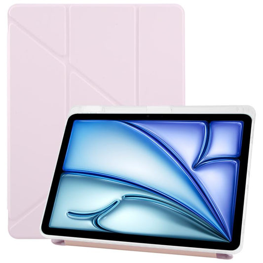 For iPad Air 13 2025 / 2024 / Pro 12.9 ZGA Genre Series Y-Fold Leather Tablet Case with Pen Slot(Pink) - free shipping - PMC Jewellery - Order now!
