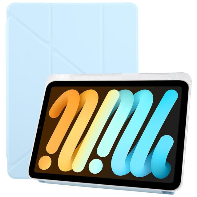For iPad mini 6 / mini 2024 ZGA Genre Series Y-Fold Leather Tablet Case with Pen Slot(Blue)
