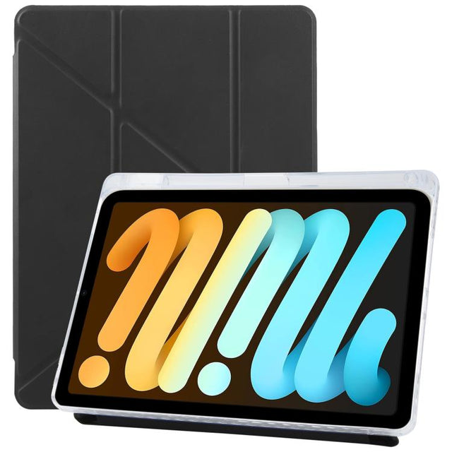For iPad mini 6 / mini 2024 ZGA Genre Series Y-Fold Leather Tablet Case with Pen Slot(Black)