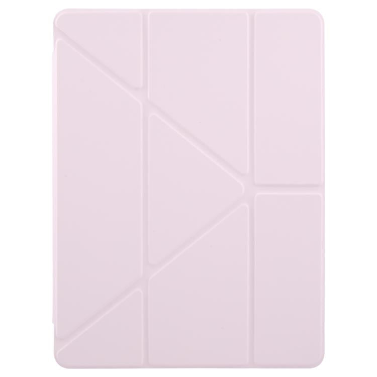For iPad Pro 13 2024 ZGA Genre Series Y-Fold Leather Tablet Case with Pen Slot(Pink)