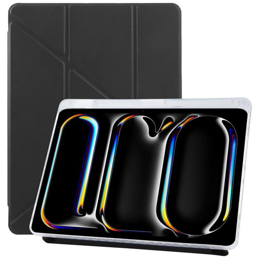 For iPad Pro 13 2024 ZGA Genre Series Y-Fold Leather Tablet Case with Pen Slot(Black) - free shipping - PMC Jewellery - Order now!