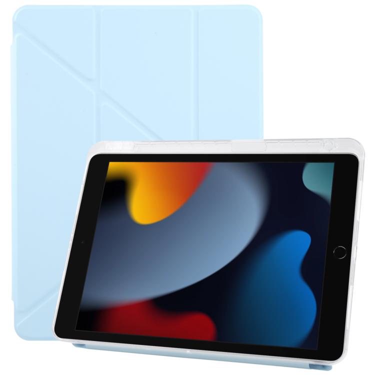 For iPad 10.2 2021 / Air 10.5 ZGA Genre Series Y-Fold Leather Tablet Case with Pen Slot(Blue) - free shipping - PMc TechLife - Order now!