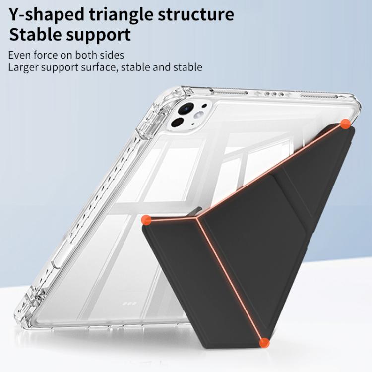 For iPad Air 13 2025 / 2024 / Pro 12.9 ZGA Genre Series Y-Fold Leather Tablet Case with Pen Slot(Black) - free shipping - PMc TechLife - Order now!