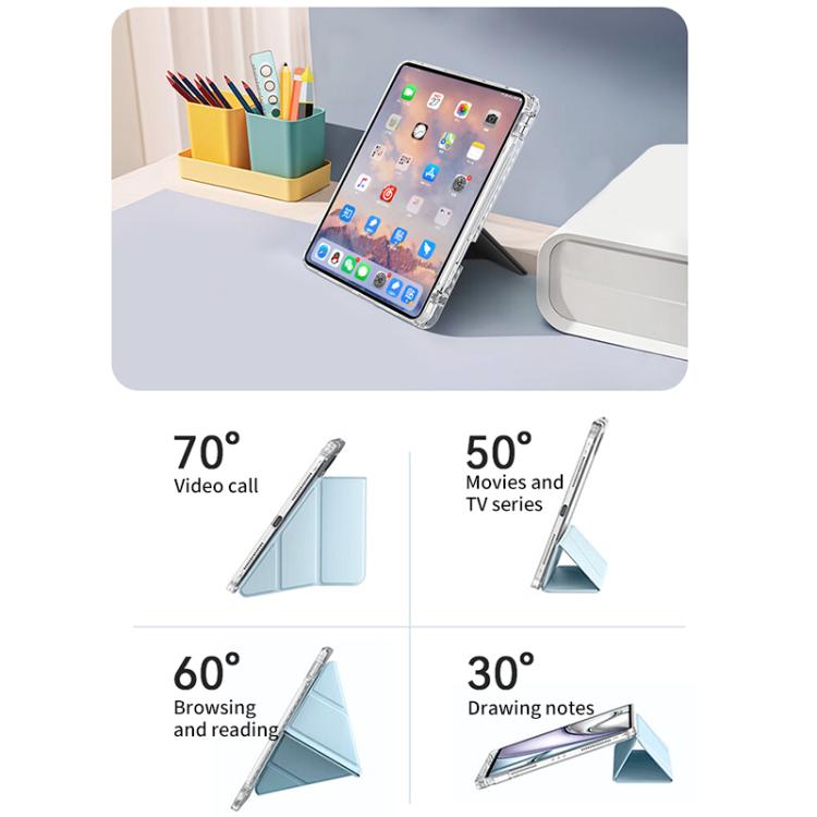 For iPad Air 13 2025 / 2024 / Pro 12.9 ZGA Genre Series Y-Fold Leather Tablet Case with Pen Slot(Black) - free shipping - PMc TechLife - Order now!