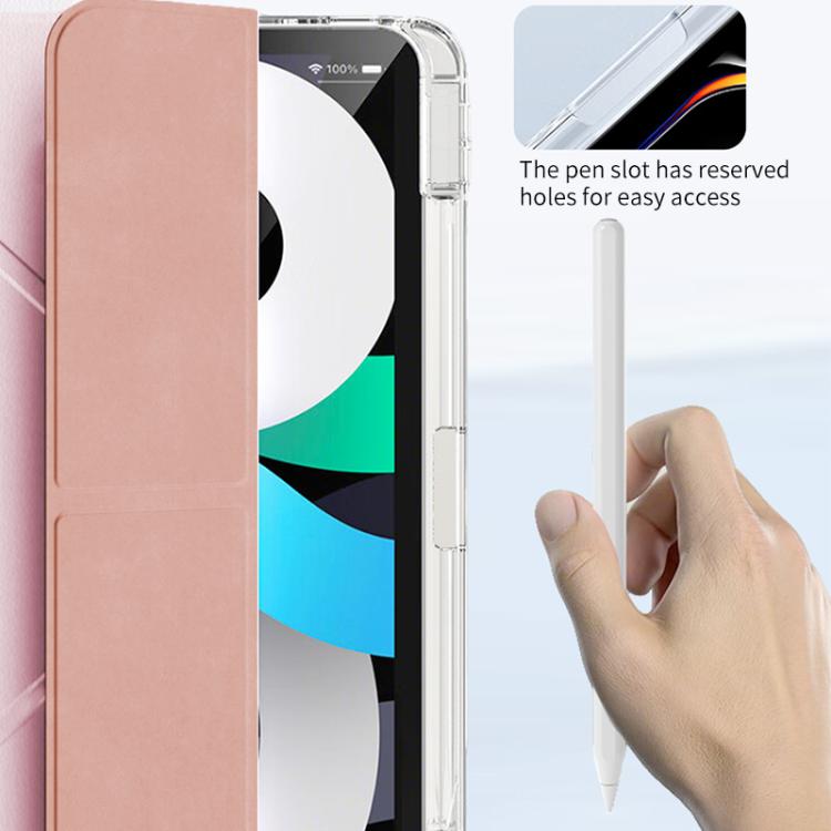 For iPad 10.2 2021 / Air 10.5 ZGA Genre Series Y-Fold Leather Tablet Case with Pen Slot(Pink) - free shipping - PMc TechLife - Order now!