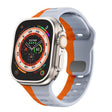For Apple Watch 46mm / 49mm / 45mm / 44mm Kalebol Wave Reverse Buckle Two-color Silicone Strap(Wild Path Grey Orange) - Watch Bands by Kalebol | Online Shopping South Africa | PMC TechLife | Buy Now Pay Later Mobicred