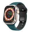 For Apple Watch 42mm / 41mm / 40mm / 38mm Kalebol Wave Reverse Buckle Two-color Silicone Strap(Dark Green Black) - Watch Bands by Kalebol | Online Shopping South Africa | PMC TechLife | Buy Now Pay Later Mobicred