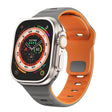 For Apple Watch 42mm / 41mm / 40mm / 38mm Kalebol Wave Reverse Buckle Two-color Silicone Strap(Space Grey Orange) - Watch Bands by Kalebol | Online Shopping South Africa | PMC TechLife | Buy Now Pay Later Mobicred