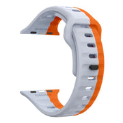 For Apple Watch 42mm / 41mm / 40mm / 38mm Kalebol Wave Reverse Buckle Two-color Silicone Strap(Wild Path Grey Orange)