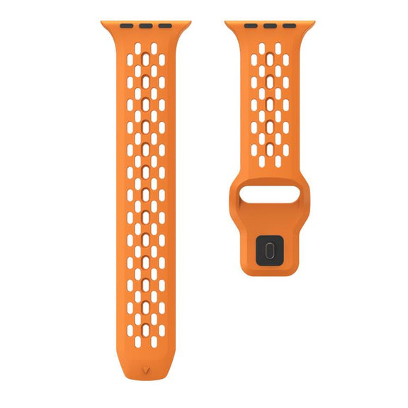 For Apple Watch 46mm / 49mm / 45mm / 44mm Kalebol Mesh Reverse Buckle Silicone Strap(Orange)