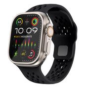 For Apple Watch 46mm / 49mm / 45mm / 44mm Kalebol Mesh Reverse Buckle Silicone Strap(Black)