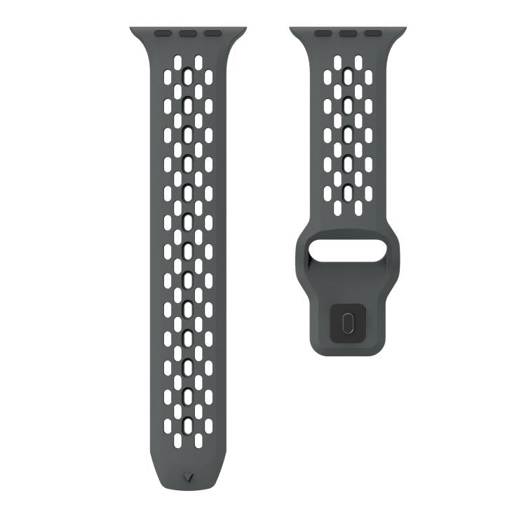 For Apple Watch 46mm / 49mm / 45mm / 44mm Kalebol Mesh Reverse Buckle Silicone Strap(Dark Grey)