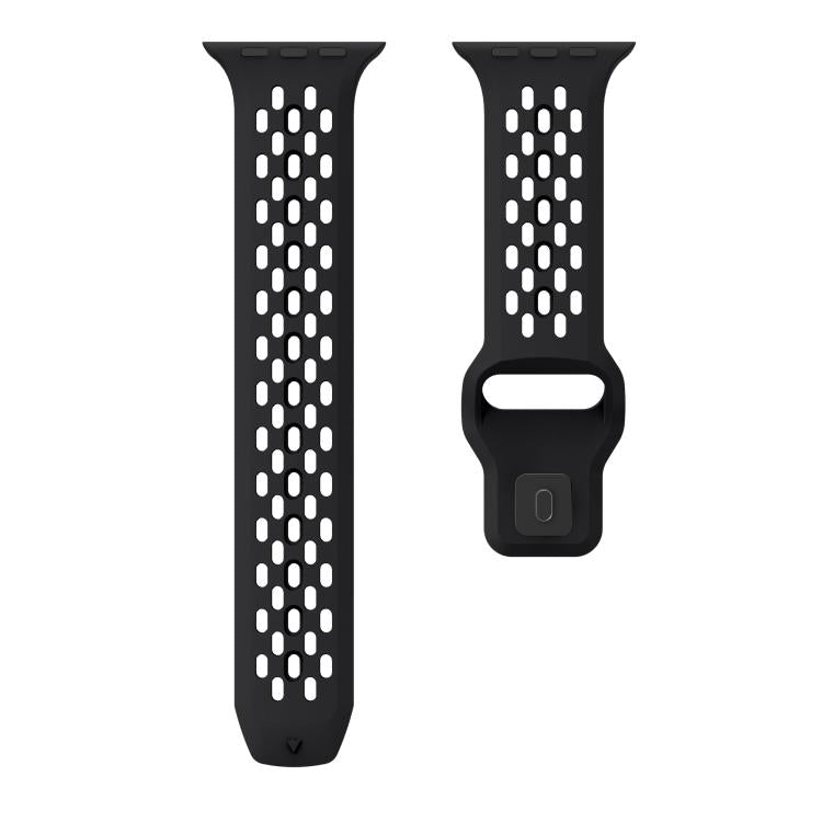For Apple Watch 42mm / 41mm / 40mm / 38mm Kalebol Mesh Reverse Buckle Silicone Strap(Black)