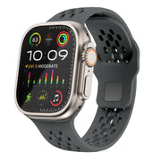 For Apple Watch 42mm / 41mm / 40mm / 38mm Kalebol Mesh Reverse Buckle Silicone Strap(Dark Grey)