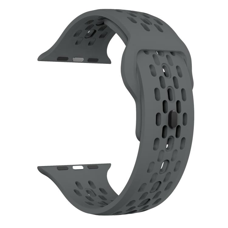 For Apple Watch 42mm / 41mm / 40mm / 38mm Kalebol Mesh Reverse Buckle Silicone Strap(Dark Grey)