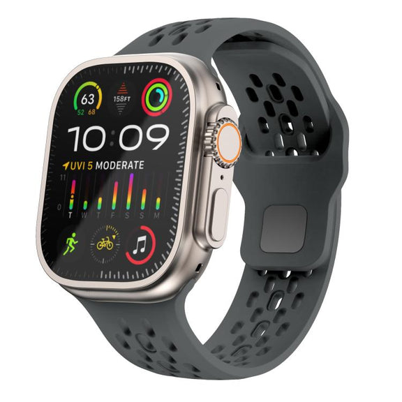 For Apple Watch 42mm / 41mm / 40mm / 38mm Kalebol Mesh Reverse Buckle Silicone Strap(Dark Grey)